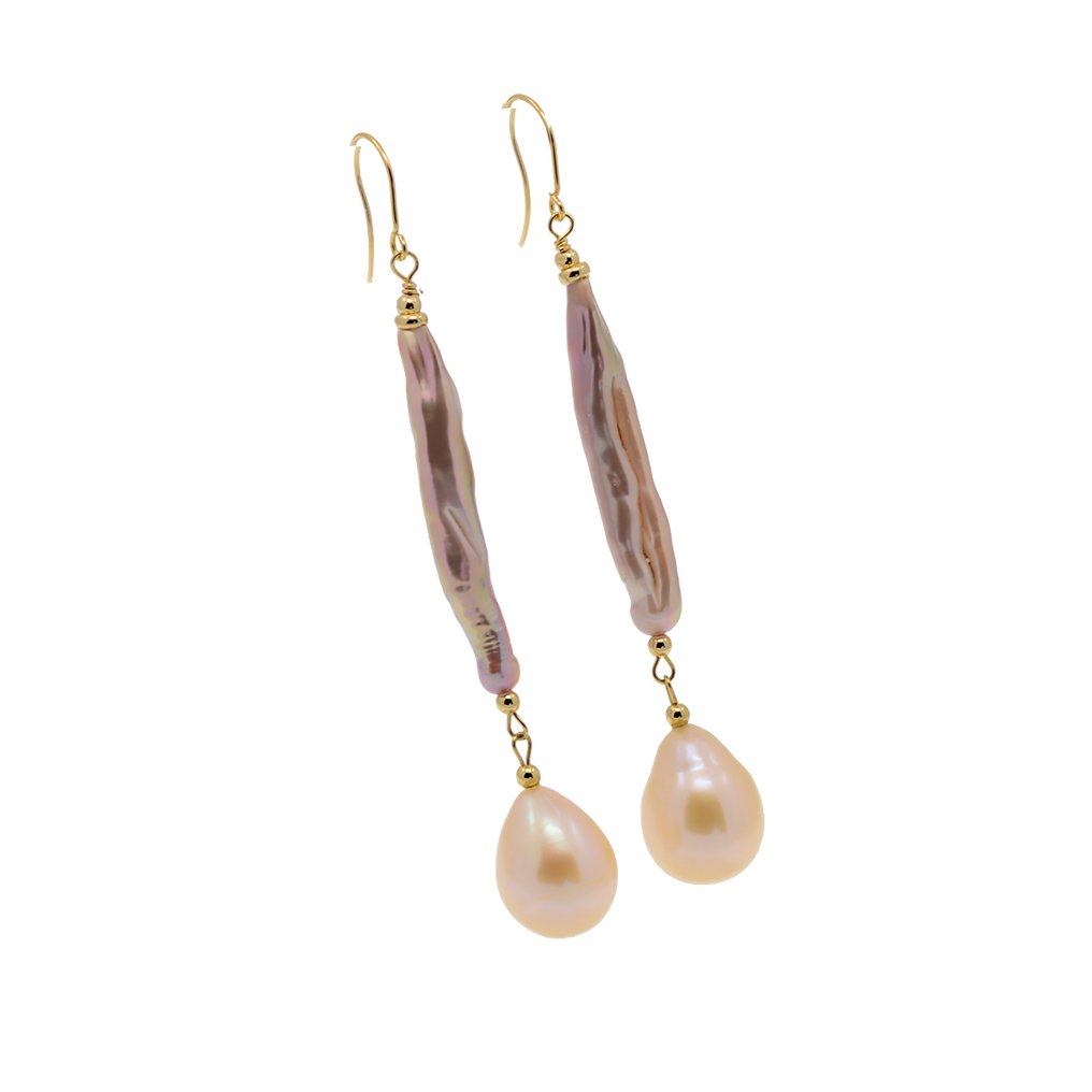 Zonder minimumprijs - 3-delige sieradenset - 18 karaat Geel goud Parel - Robijn #3.2