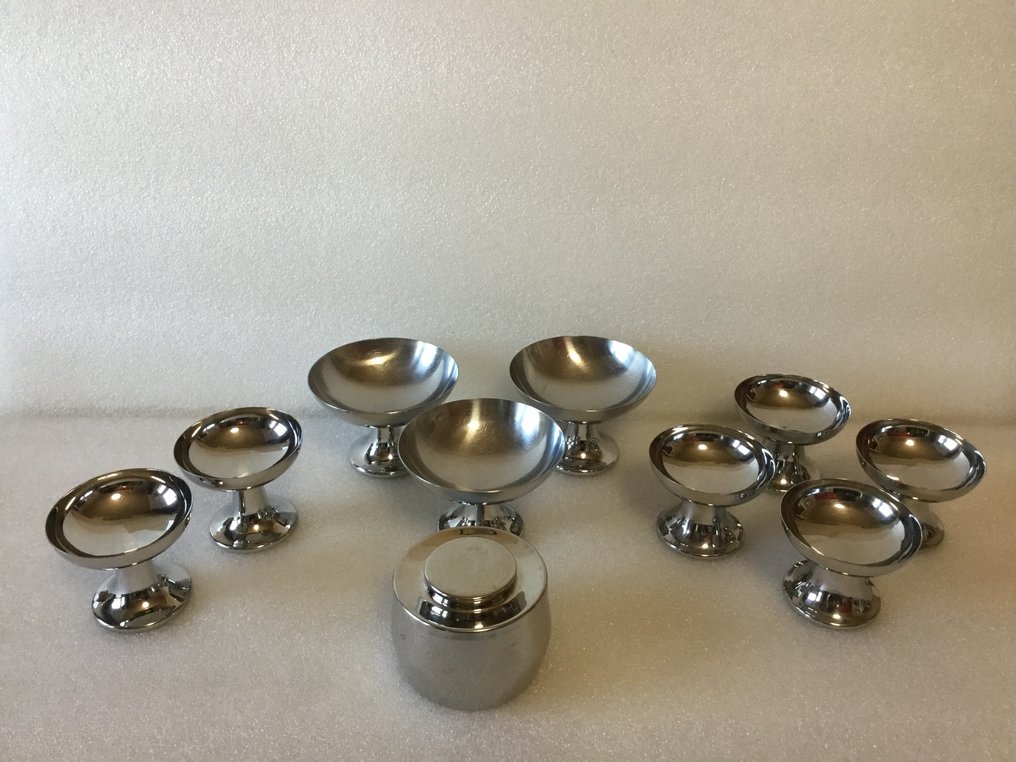 Alessi e Inoxbeck - 高足杯 (10) - 鋼 - 一套杯子/糖罐 #2.1