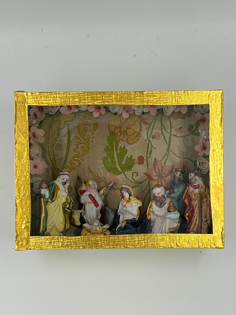 Σκηνή γέννησης - Μετάξι - Belen, ύφασμα, μετάξι. #1.0