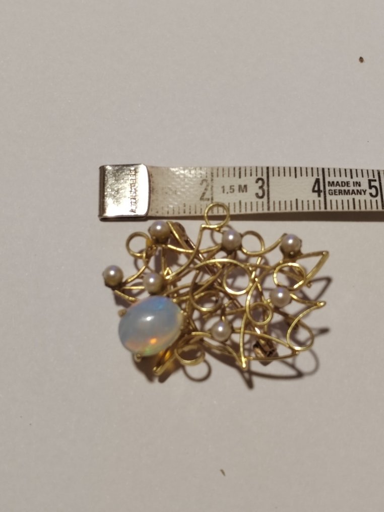 Rintaneula - 18 kt. Keltakulta - 18.00ct. tw. Helmi - Synteettinen jalokivi #4.3