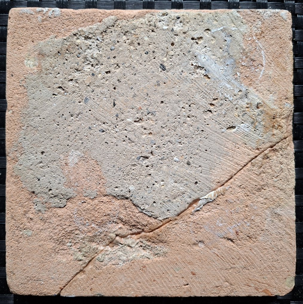  Tile - Very early antique circle tile with a jumping dog. - 1600-1650  #1.0