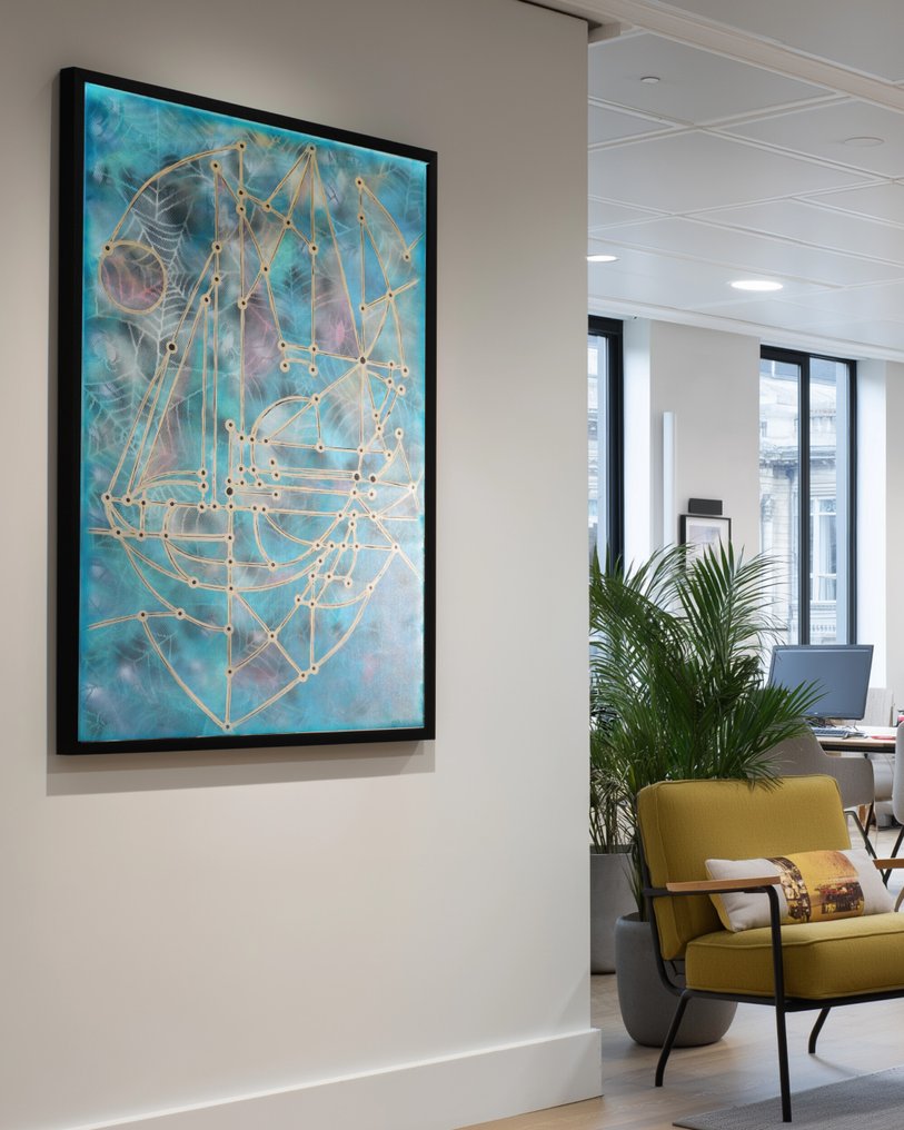 Ksavera - Abstract A1438 - Pearlescent painting on XXL canvas #1.0