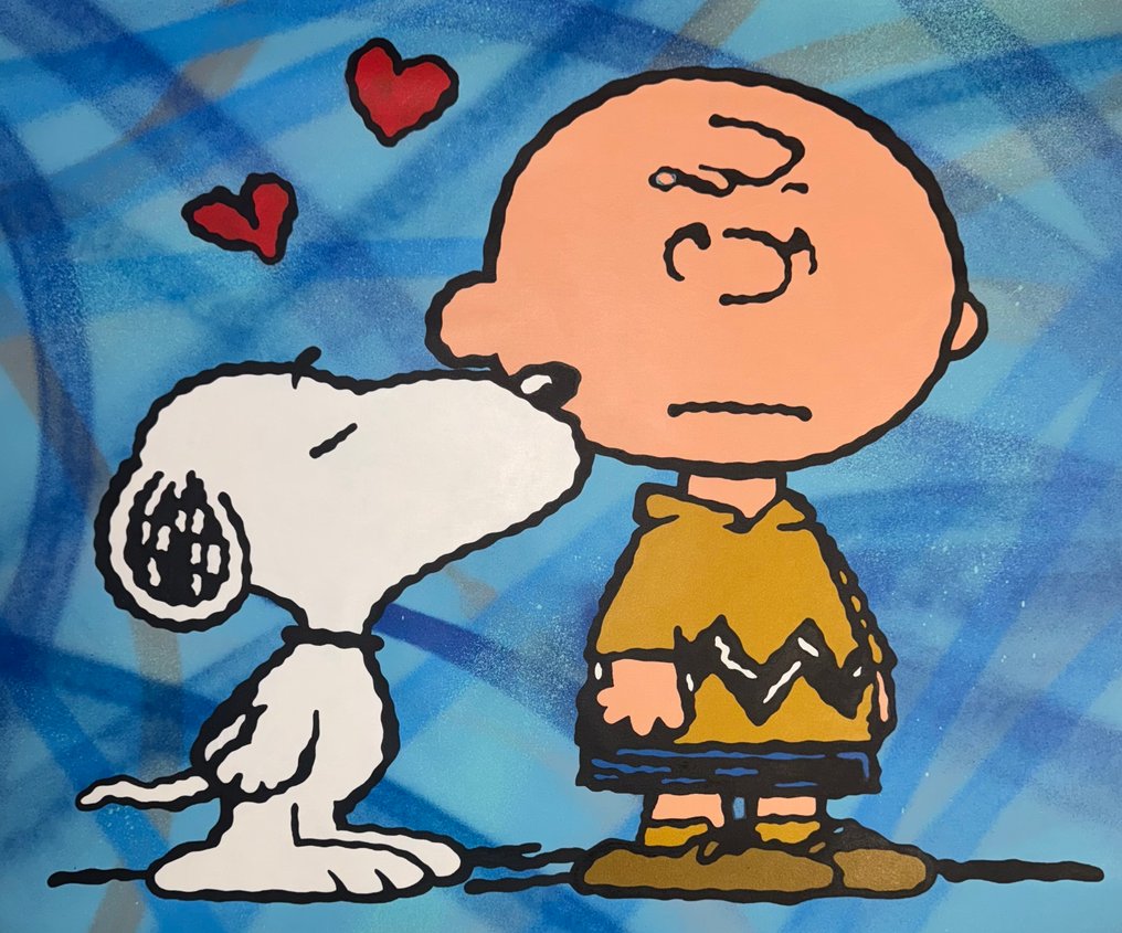 isem (1985) - Snoopy X Charlie Brown X friends (size XL : 100x80cm 100% hand paint) #2.1