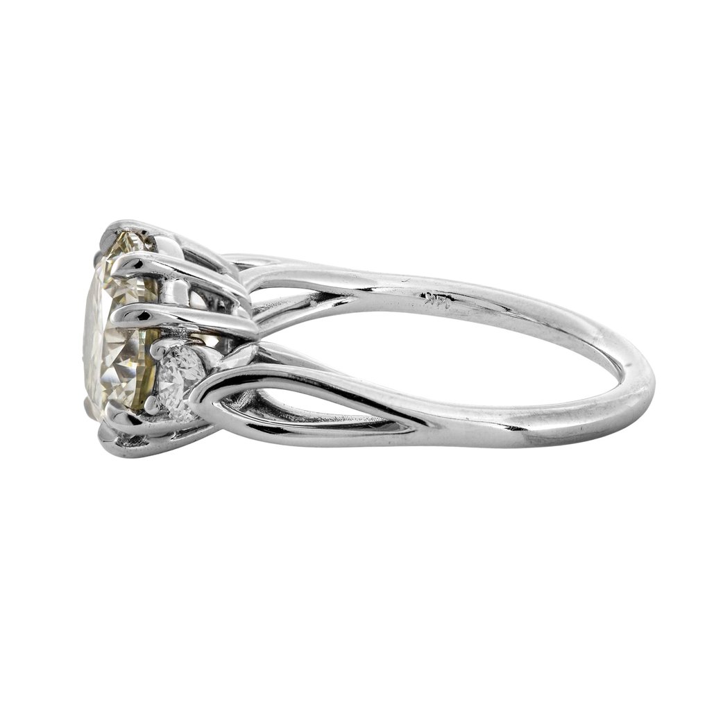 Sans prix de réserve - Bague - 14 carats Or blanc -  3.40ct. tw. Jaune Diamant (Couleur naturelle) - Diamant #4.3