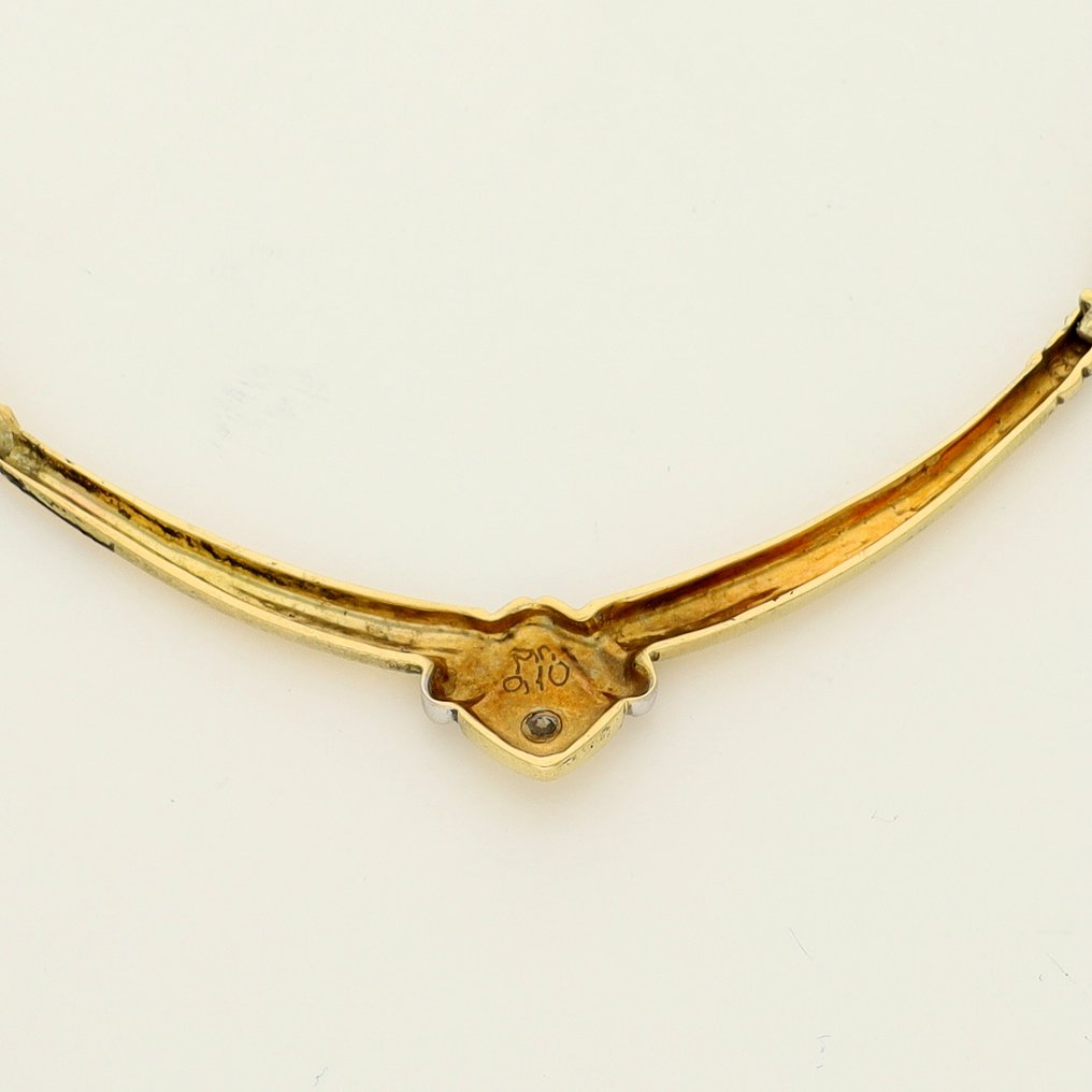 頸鏈 - 18 克拉 黃金 -  0.11ct. tw. 鉆石 (天然)  #4.3