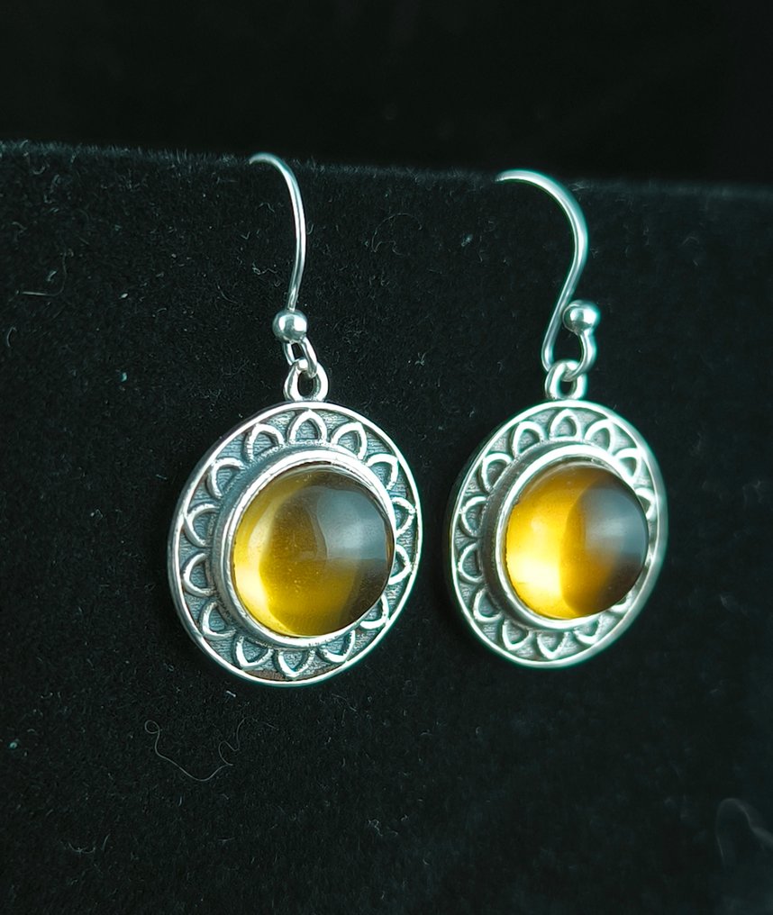 Citrin - Silber - Ohrringe - Ohrringe aus Ley-Silber #1.0