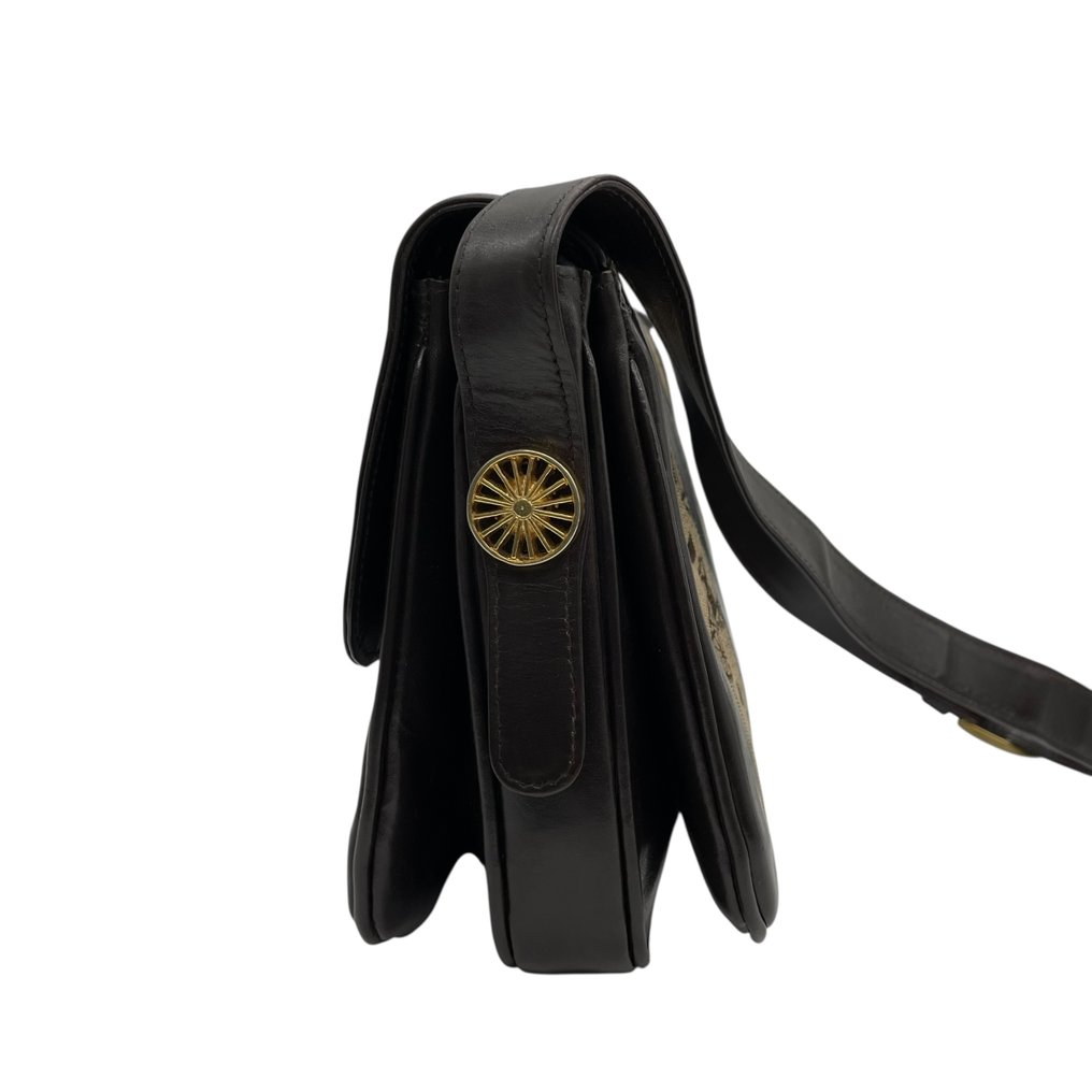 Céline - Vintage “Carriage Motif C Macadam Canvas & Leather Crossbody Bag” - 挎包 #4.3