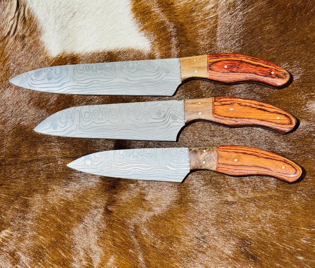 Μαχαίρι κουζίνας -  Σετ κουζίνας και ψησίματος (0086) - Ατσάλι VG10, λιγότερο ατσάλι και εξωτικά ξύλινα χειρολαβή. - Ιαπωνία - Σετ κουζίνας και μπάρμπεκιου #4.3