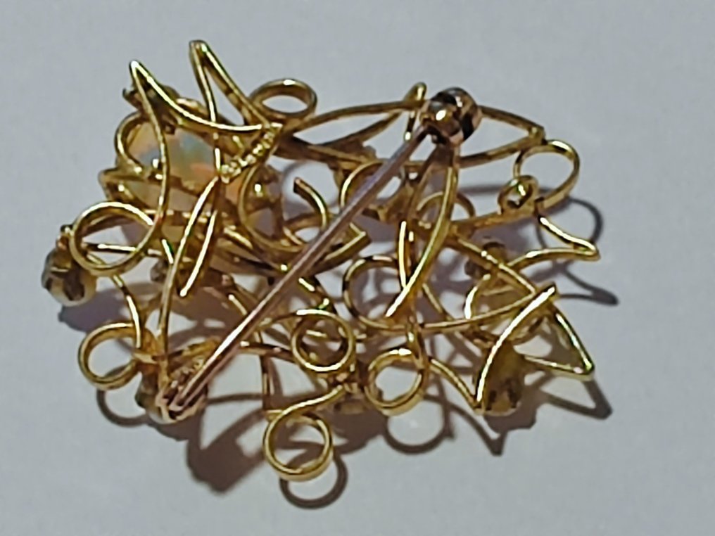 Rintaneula - 18 kt. Keltakulta - 18.00ct. tw. Helmi - Synteettinen jalokivi #2.1