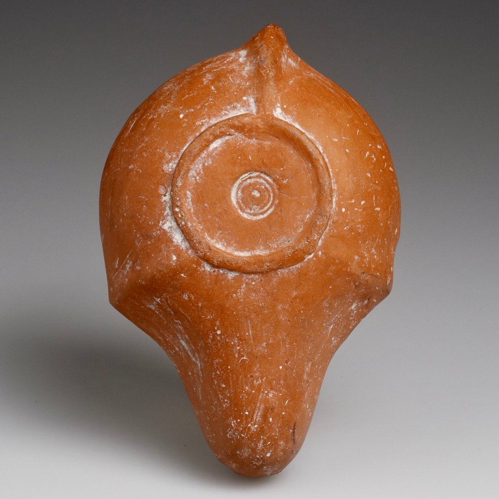 Romain tardif / protobyzantine Terre cuite Lampe à huile Chrétienne - 126 mm #4.3
