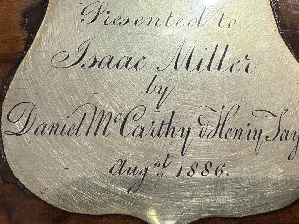 Schreibpult - Wurzelnussbaum, Messing, Leder #4.3