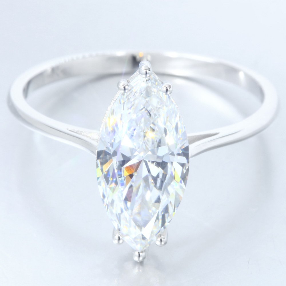 Sans prix de réserve - Bague - 14 carats Or blanc - 2.00ct. tw. Diamant (Cultivé en laboratoire) - EXEX E VVS2 NONE #3.2