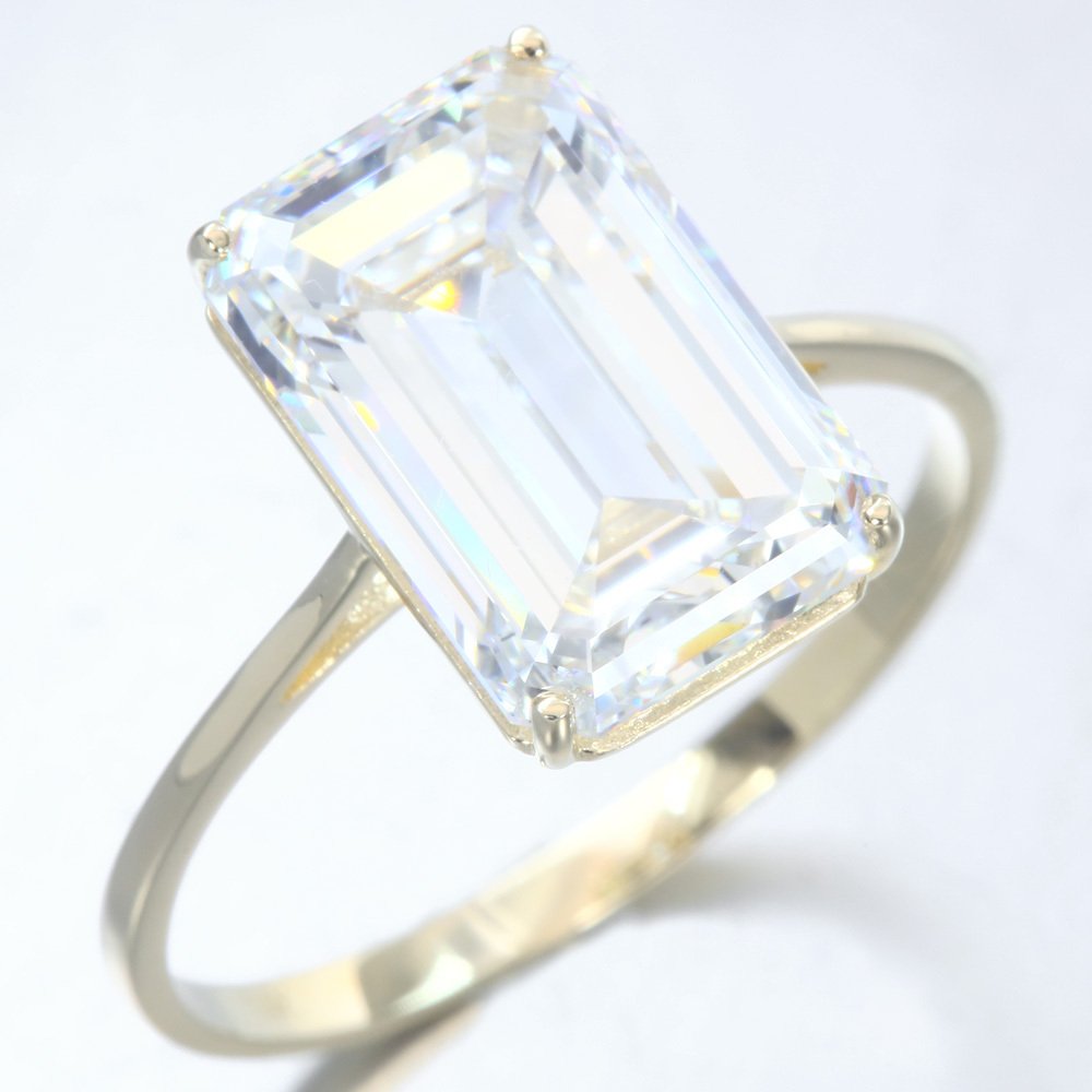 Ei pohjahintaa - Sormus - 14 kt. Keltakulta - 5.01ct. tw. Timantti (Laboratoriossa kasvatettu) - EXEX E VS1 NONE #1.0