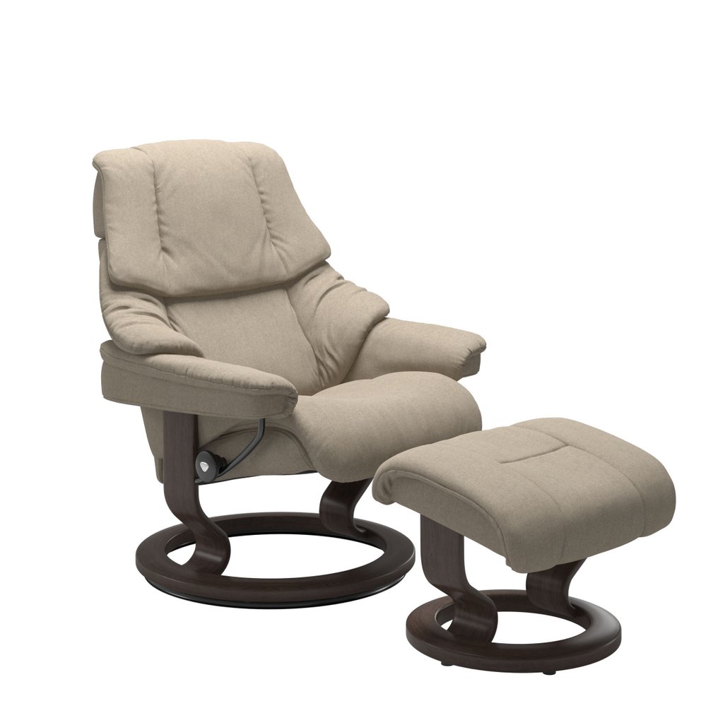 Ekornes - Poltrona com otomano (2) - Pele, Madeira #1.0