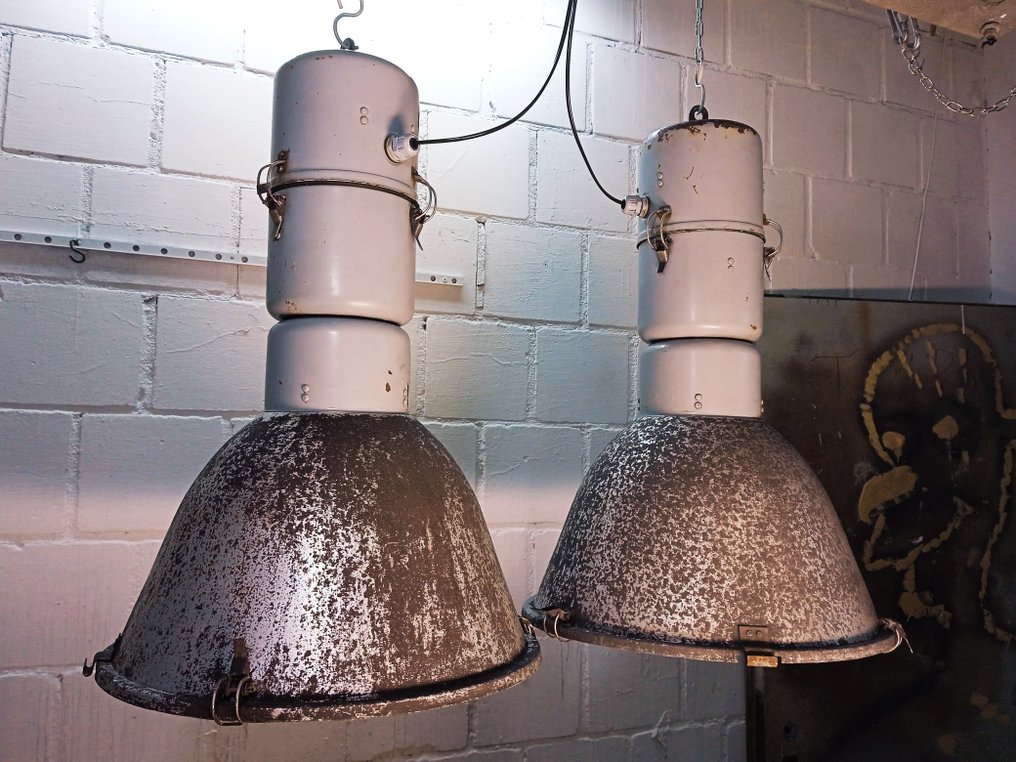 eLGO - Hengende lampe (2) - Vintage Factory Lamp with Patina - Metall #1.0