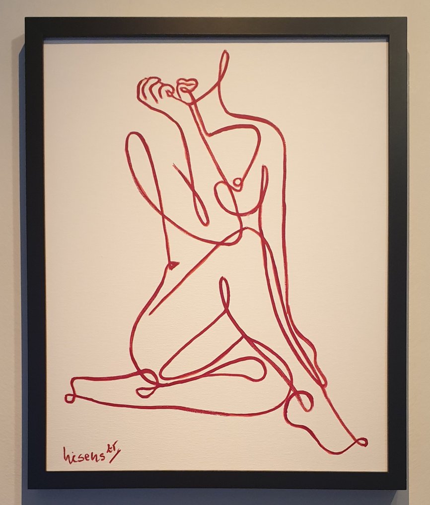 Liesens - Waiting on a friend (Handpainted on canvas met lijst) #4.3