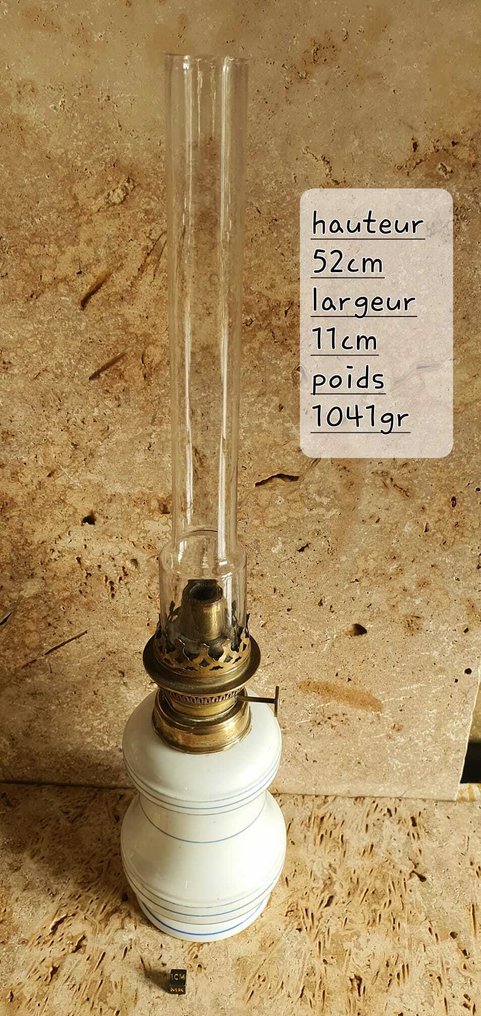 Petroleumslampe (3) - Porcelæn, Kobber, Emalje #4.3