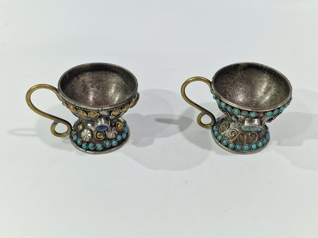  犹太文物 (2) - 镀银 - 1970-1980 - 小犹太杯  #2.1