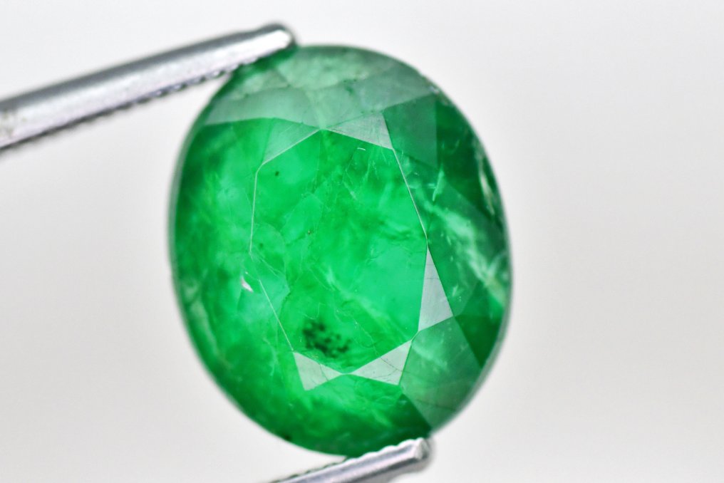 Zonder minimumprijs - 1 pcs Groen Smaragd - 3.04 ct - International Gemological Institute (IGI) - Levendig groen Zambiaans #1.0