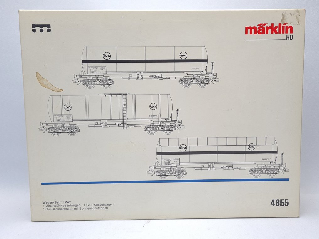 Märklin H0 - 4855 - Modellvonat teherfuvarozási vagonszett (1) - 3 x EVA ketelwagens - DB #1.0