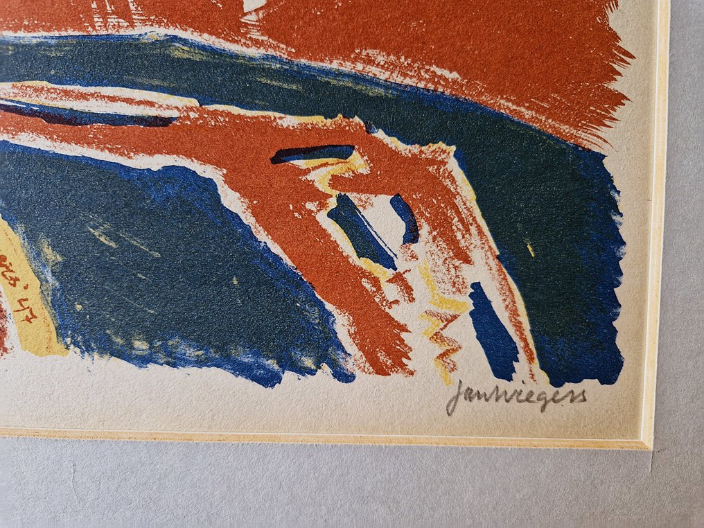 Jan Wiegers (1893-1959) - vrouwelijk naakt met parelketting #2.1