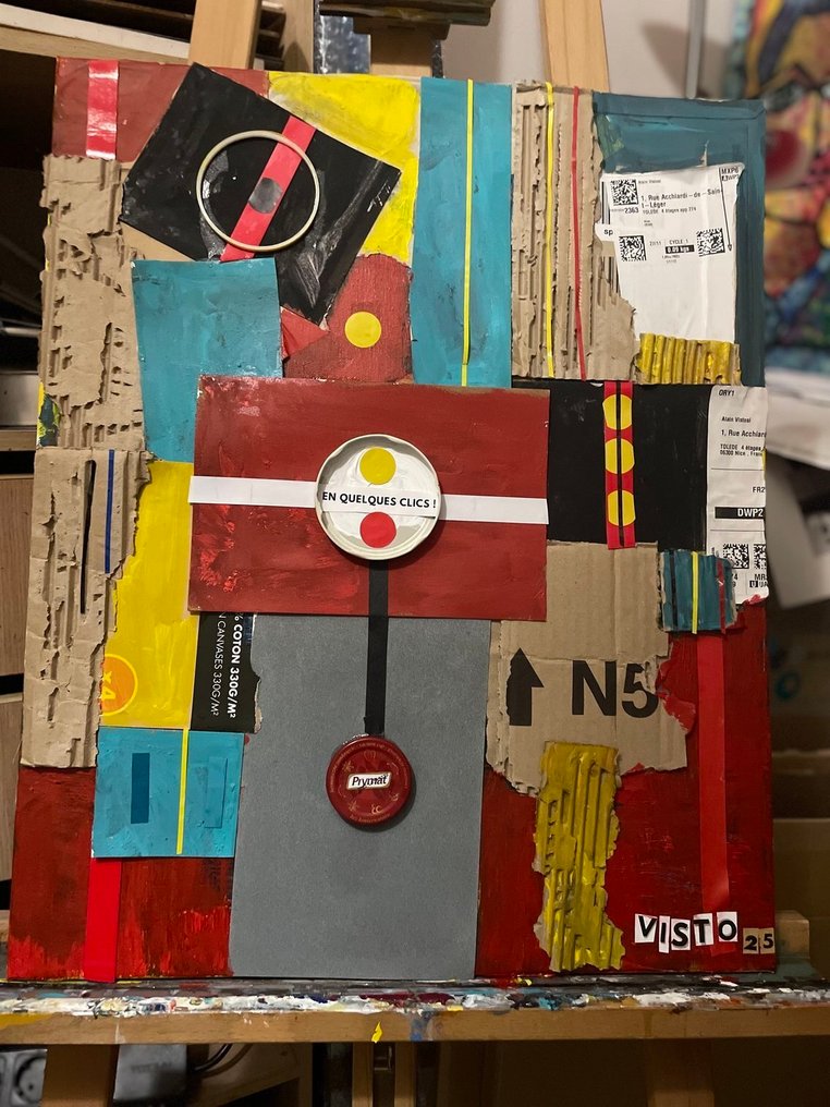 Alain Visto (1949) - Compostion rouge #1.0