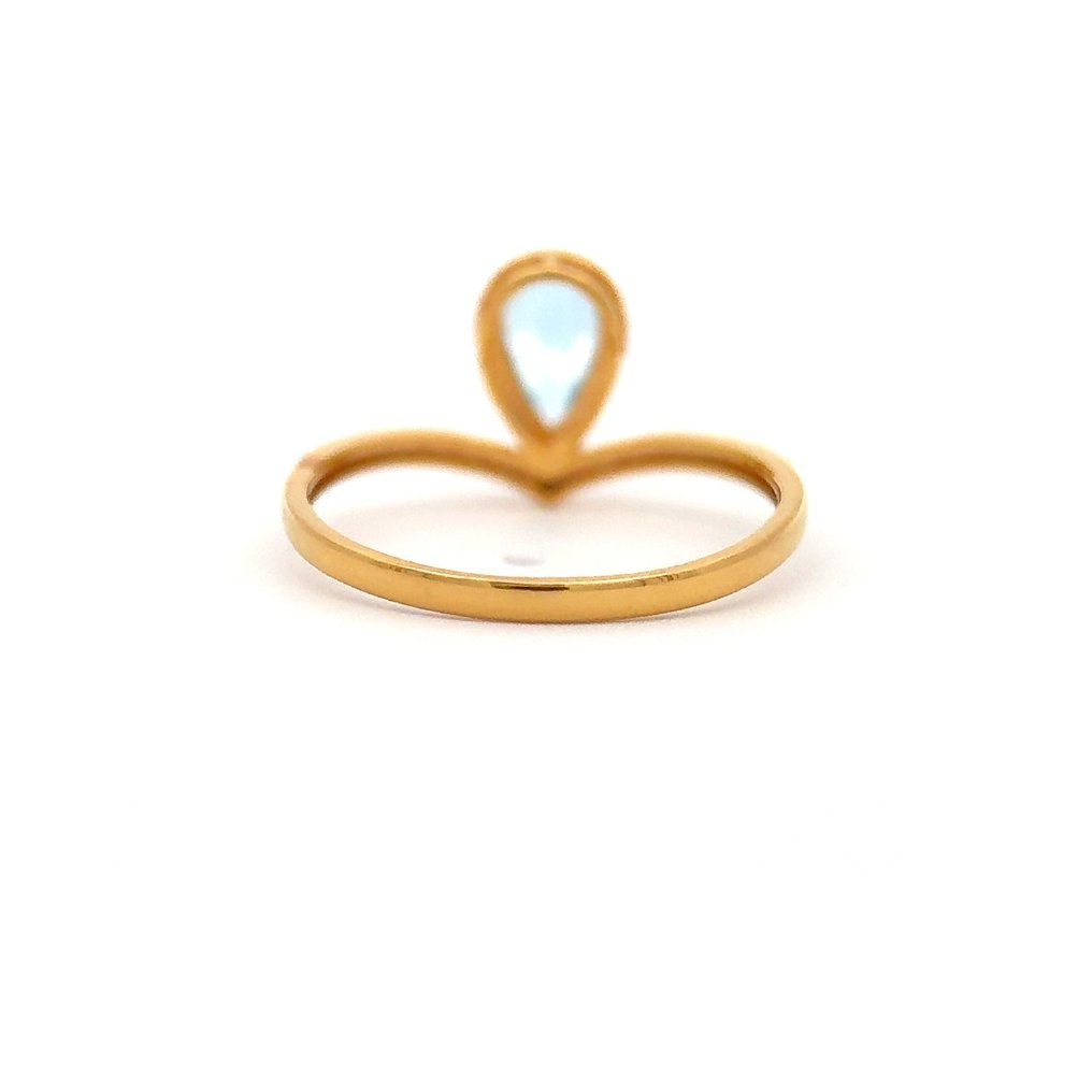 Δαχτυλίδι - 14 καράτια Κίτρινο χρυσό -  0.57ct. tw. Ακουαμαρίνης - Διαμάντι #3.2