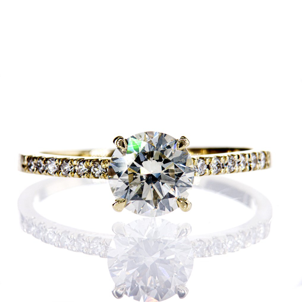 Nincs minimálár - Jegygyűrű - 14 kt. Sárga arany - 1.16ct. tw. Gyémánt (Természetes) - Gyémánt #1.0