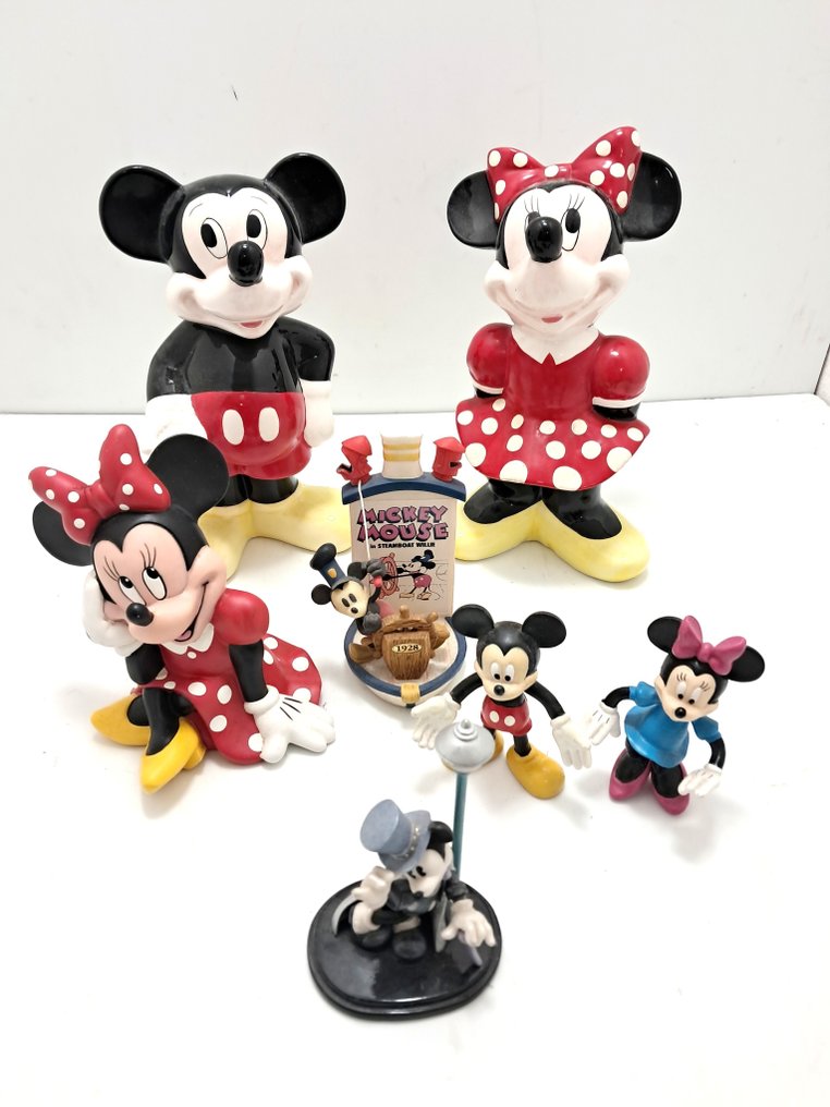 Disney - Statuette, Minnie & Mickey 7x - 30 cm - Pottery, Rubber, Plastic #3.2