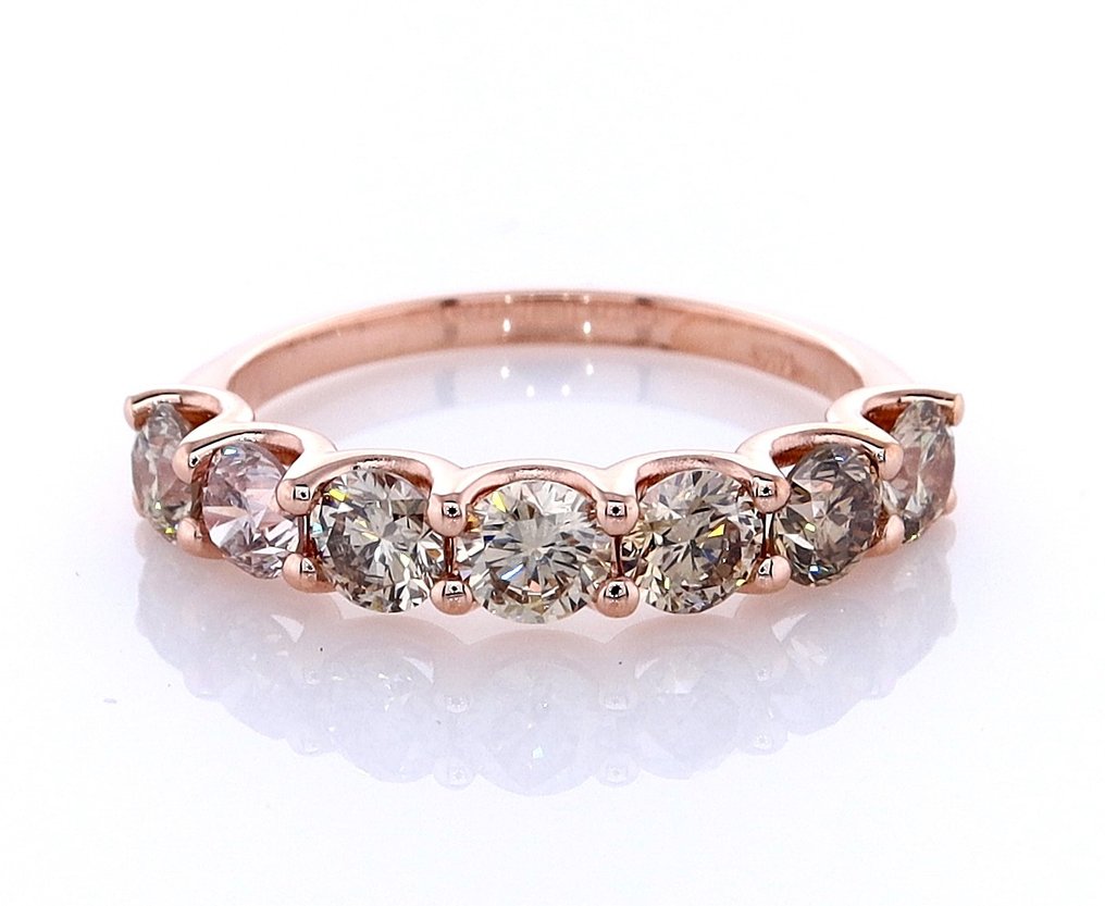 Sin precio de reserva - Anillo - 14 quilates Oro rosa - 1.56ct. tw. Diamante (Color natural) #1.0