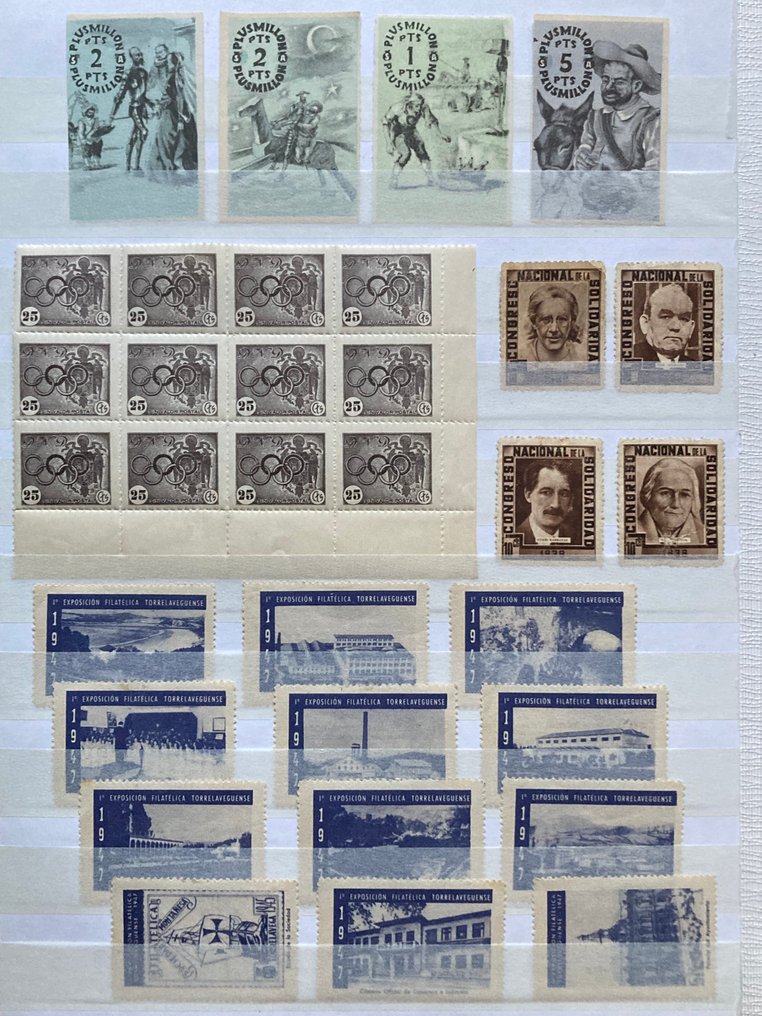 Spagna - questioni locali 1938 - Guerra civile e periodo postbellico. Una variegata raccolta di vignette. #1.0