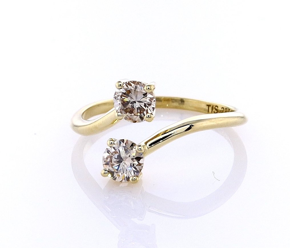 沒有保留價 - 戒指 - 14 克拉 黃金 - 0.73ct. tw. 鉆石 (天然彩色) #3.2