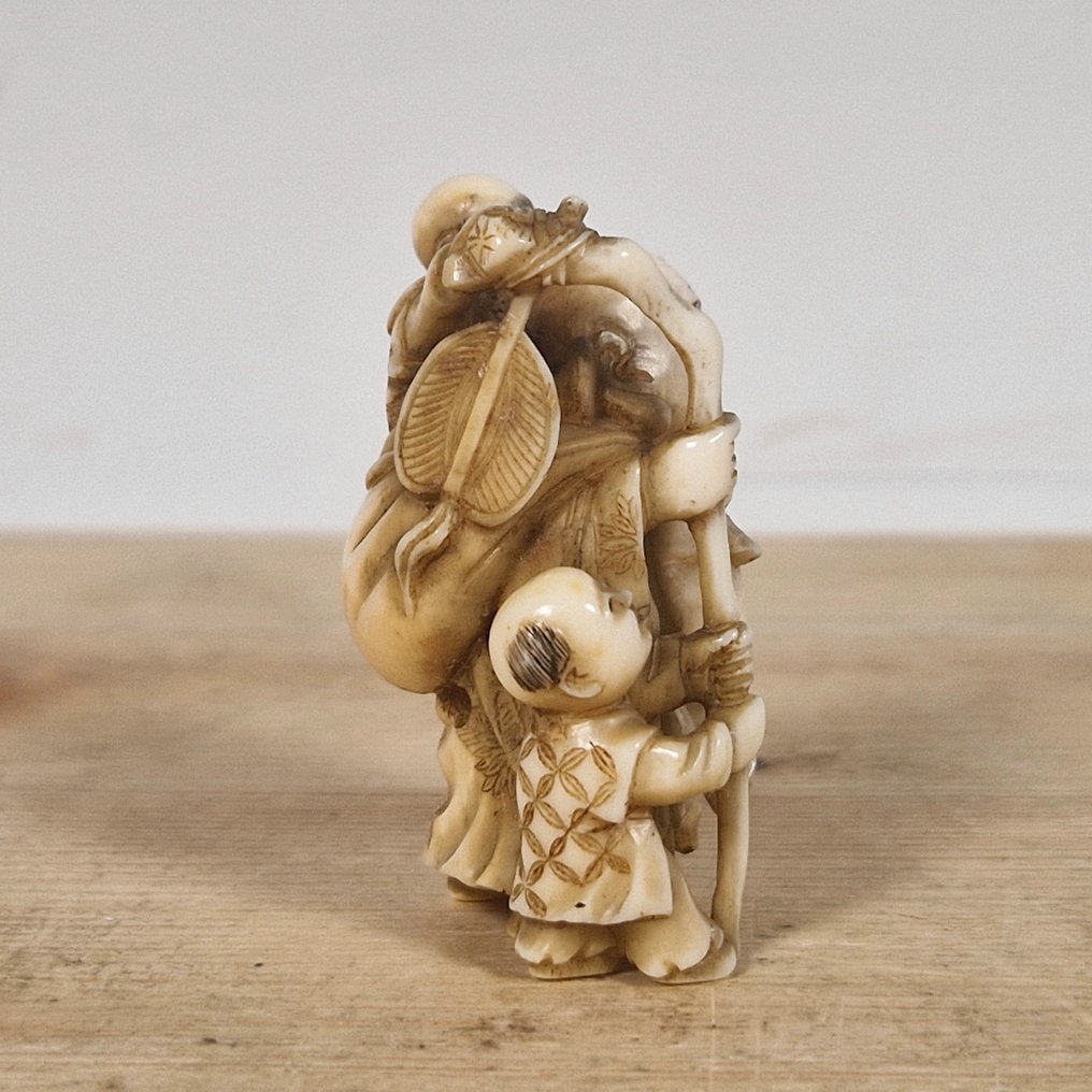 Hotei 带棍子 - 象牙 - 日本 - 明治時期（1868-1912） #4.3