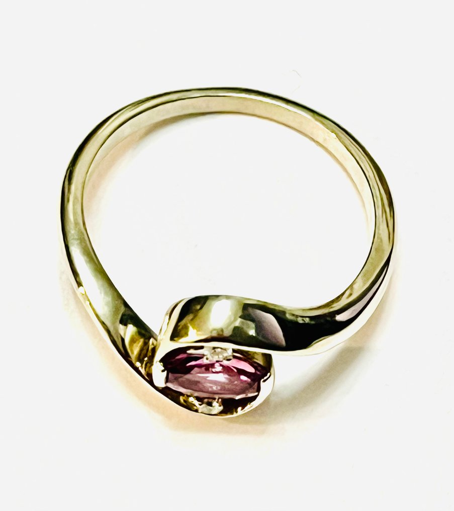 Gyűrű - 14 kt. Fehér arany -  0.53ct. tw. Zafír - Gyémánt #2.1