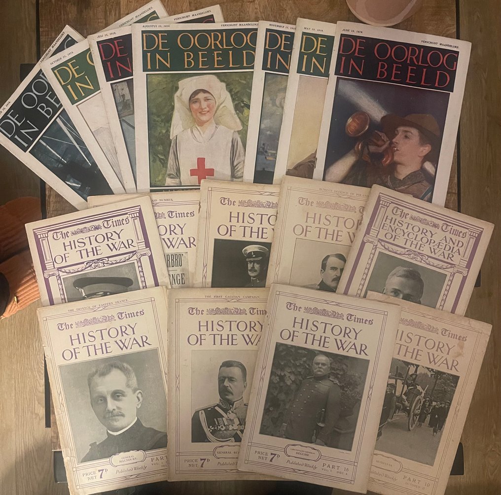 Γαλλία - The Times «Ιστορία του Πολέμου» (1914–1915) + De Oorlog in Beeld (1918) – 15 αυθεντικές εκδόσεις - Στρατιωτικά αξεσουάρ #1.0