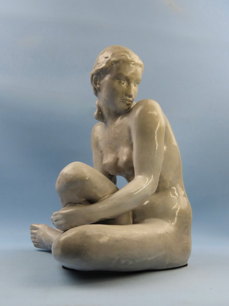Prof. Fritz Klimsch (1870-1960) - Statue, Iris - gemerkt - 29 cm - Faïence - 1950 #1.0