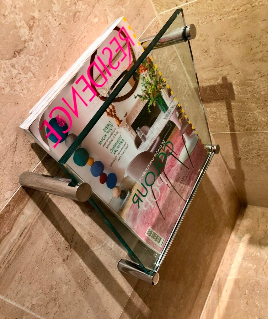 Frankrnhuis design Holland - Βιβλιοθήκη - Βαρύς γυαλισμένος γυάλινη πλάκα. - Ντουλάπι τοίχου με σχέδιο περιοδικού #1.0