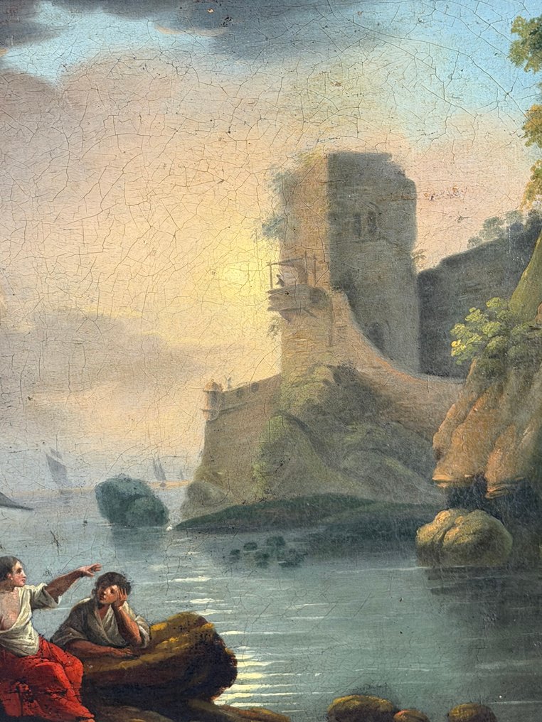 Claude-Joseph Vernet. Circle of. (1714-1789) - Classical Mediterranean harbour scene. #3.2