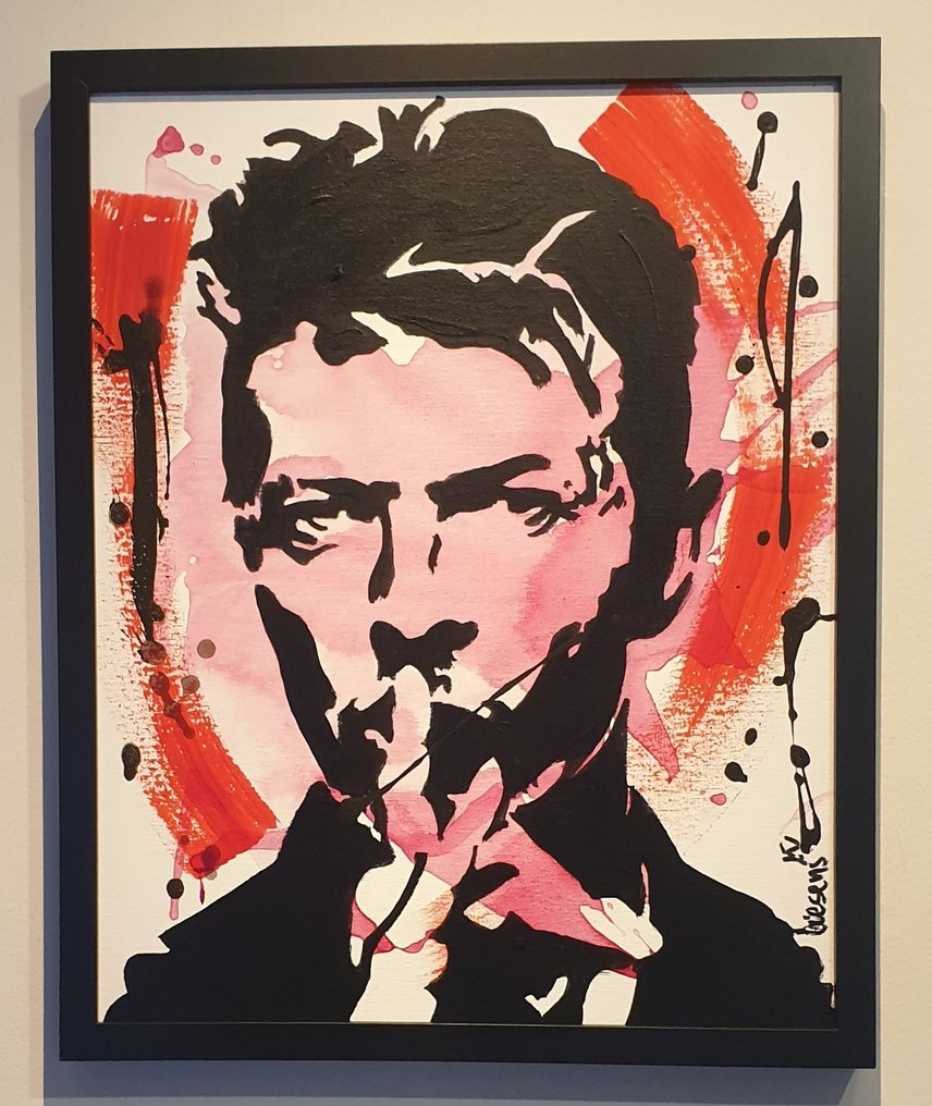 Liesens - David Bowie (handpainted on canvas) met lijst #4.3