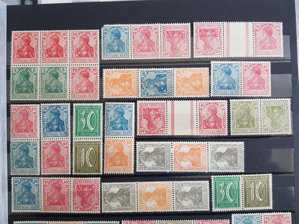Det tyske keiserrike  - Partikombinasjon stempler på innstikk-kort. #2.1