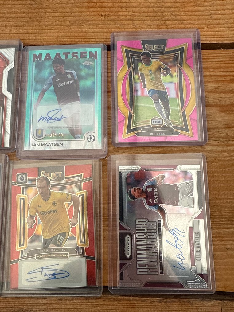 Panini Select, Prizm, Chrome Clarence Seedorf Ian Maatsen Ollie Watkins 簽名卡, 編號平行卡 - 9 Card - 八成新 (NM) #3.2