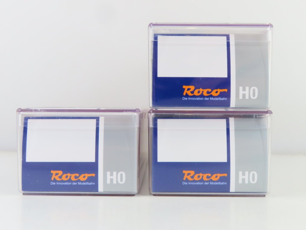 Roco H0 - 67154 - Godsvagn för modelltåg (3) - 3x 4-axlade under/zelflossers med tryck "Logserv.at" - Privaat, Oostenrijk #4.3