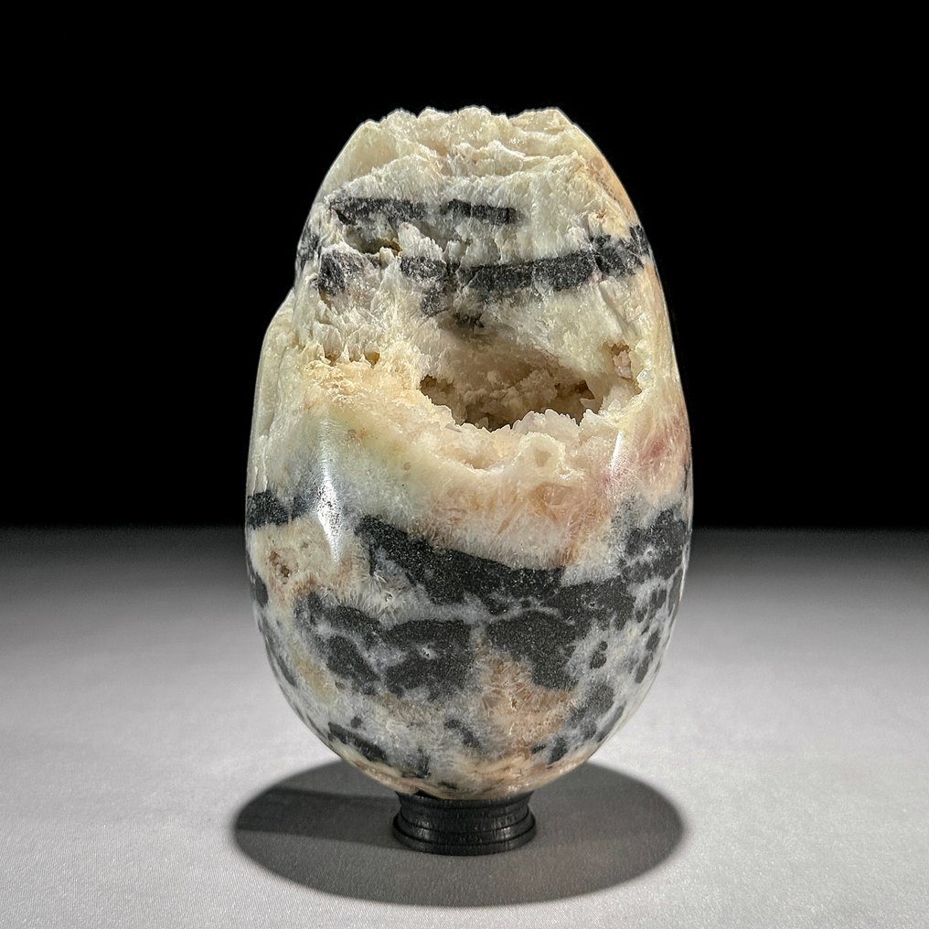 Ingen mindstepris - Vidunderligt sæt - Par af Zebra Krystal. Ægform og kugle på specialfremstillede standere.- 2500 g #2.1