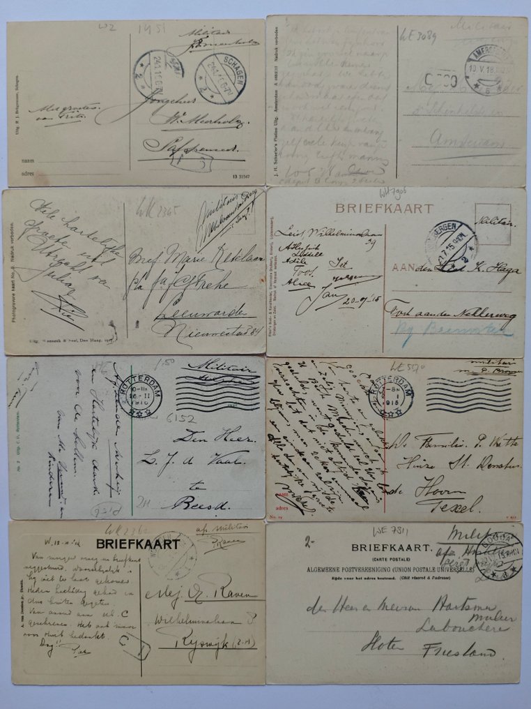 Ολλανδία - Πόλη και τοπία, Διάφορα, Λουλούδια, Ανεμόμυλος, Στρατός, Τραμ (τράκτορες / τροχόσπιτα), Α' Παγκόσμιος Πόλεμος, Γέφυρες, Κάστρα και μνημεία, Θαλάσσιος - Διάφορες ολλανδικές πόλεις, μεταξύ άλλων η Ντέρντερχτ, η Ζαντάμ, το Άμστερνταμ, το Ντελφτ. - Καρτ-ποστάλ (478) - 1913-1919 #3.2