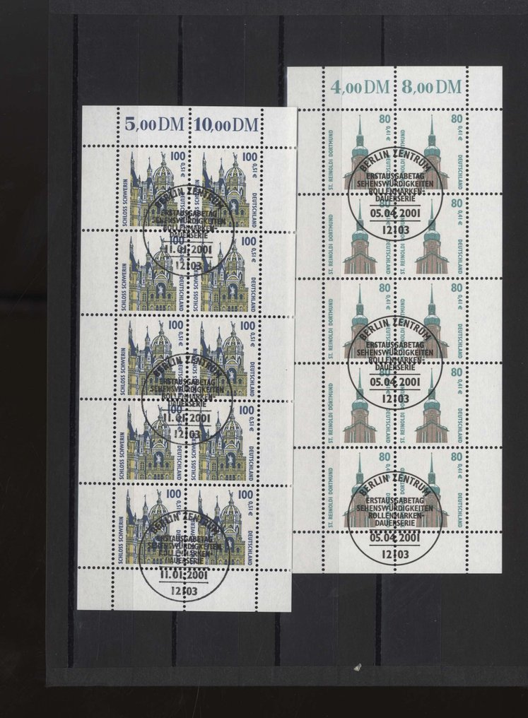 德國 2000/2001 - 双币景点全部用13个十元册装订，带有首日戳。 #4.3