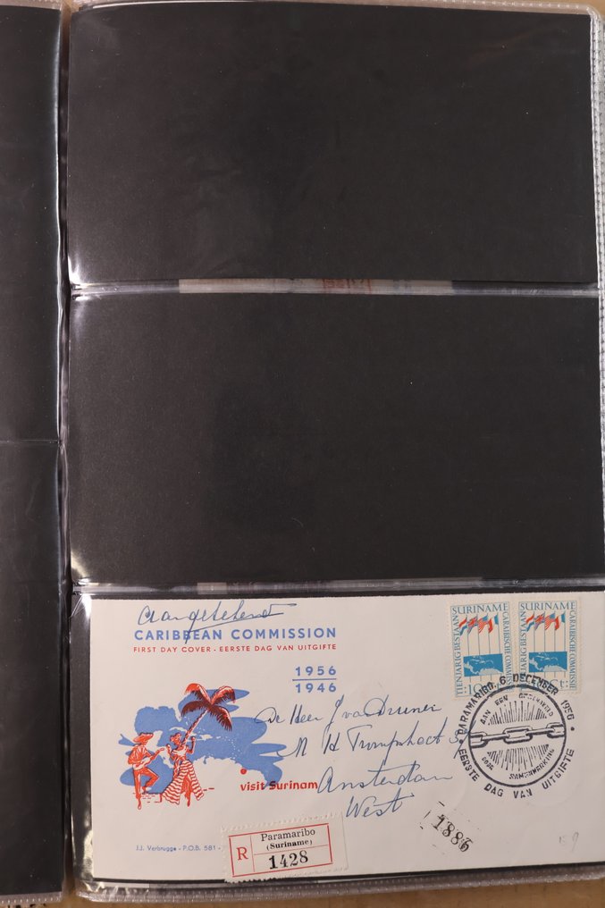 Suriname, Netherlands Antilles, Netherlands Guinea 1949/1977 - Collections of FDCs in standard DAVO ps III album #2.1