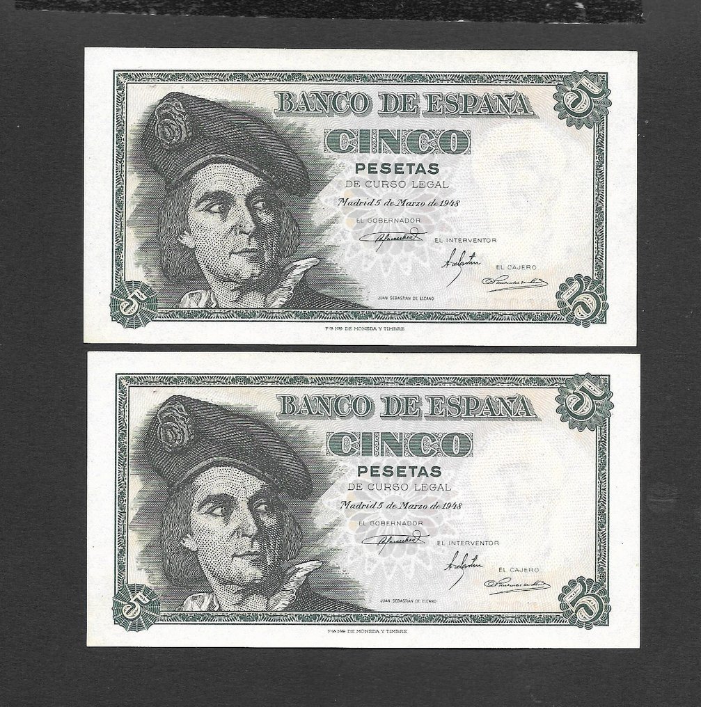 Spanyolország. - 10 Banknotes - Consecutives - various dates #1.0