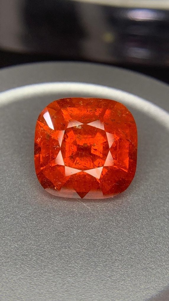 1 pcs  Πορτοκαλί, Κόκκινο Γρανάτης  - 14.65 ct - Διεθνής Ένωση Έγχρωμων Πολύτιμων Λίθων (ICA GemLab) - 14.65ct φυσικό αλμαντίνης #1.0