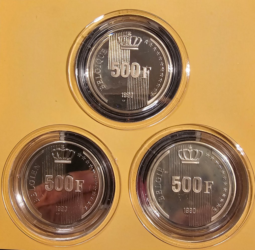 Βέλγιο. 500 Francs 1990, 3 x  (χωρίς τιμή ασφαλείας) #2.1