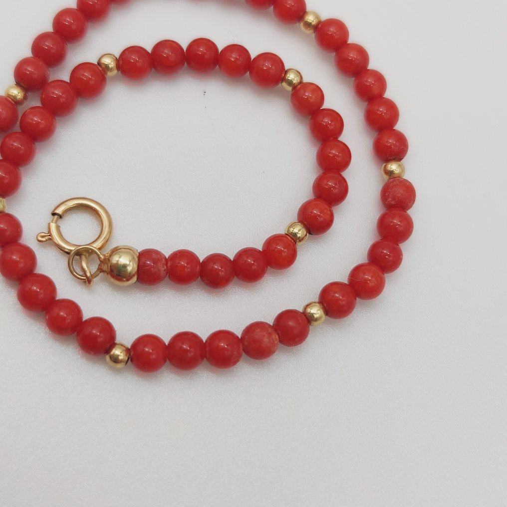 χωρίς τιμή ασφαλείας - Βραχιόλι - 18 καράτια Κίτρινο χρυσό Κοράλλι αίματος #2.1